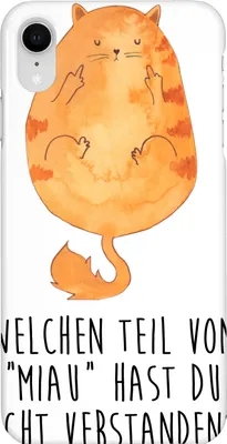 Produktbild von Mr. & Mrs. Panda Iphone XR Handyhülle Katze Mittelfinger - Weiß - Geschenk, Premium Kunststoff, Handy Case, Kater, Katzen, Mietze, Cats, Cat