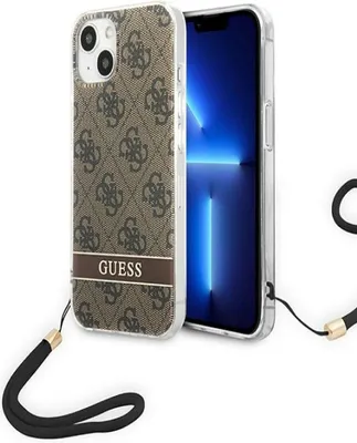 Produktbild von Guess GUOHCP14MH4STW iPhone 14 Plus 6,7  braun / braunes Hardcase 4G Print Strap Handyhülle