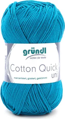 Imagen del producto de Gründl Baumwolle quick uni, 50g. 100% algodón, mercerizado, hilo para tejer y crochet, 50g / 125 m, aguja recomendada 3-4. 143