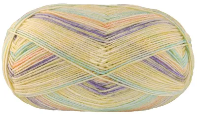 Produktbild von Lana Grossa - Meilenweit 100g Merino Extrafine Luna 4118 zitrusgelb aqua apricot blaulila