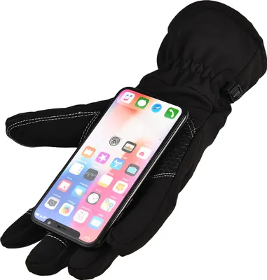 Immagine prodotto di Guanti invernali caldi per uomini e donne, guanti invernali da ciclismo antivento impermeabile e touchscreen, Colori: Nero, Taglia: XL