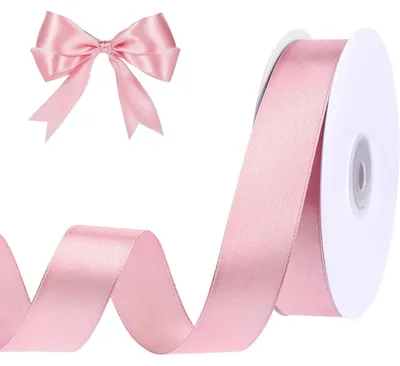 Image de Ruban de satin rose, 45 mètres x 25 mm, ruban décoratif, polyester