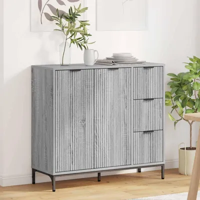 Obrázok produktu pre vidaXL Komoda Sonoma, sivá, 89,5 x 33 x 82 cm, drevotrieska