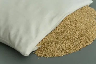 Produktbild von Bio Hirsekissen 40x80cm, Bio-Flanell + Bio Füllung, direkt befüllt | ungefärbt und ungebleicht | Schlafkissen, Kopfkissen
