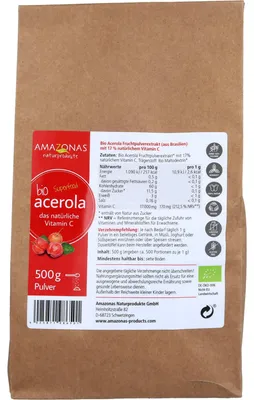 Produktbild von AMAZONAS Acerola Pulver , 500 g Pulver