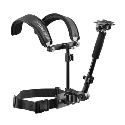 Image de Walimex pro Rig Épaule Vidéo - Ergonomique, Réglable & Confort - pour Longues Sessions Photo & Tournage - avec Plateau rapide et Bague de zoom