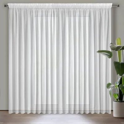 Produktbild von Gardine MARGO weiß 300x270 cm Kräuselband Tunnelzug Tunneldurchzug