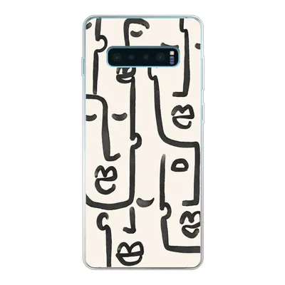 Produktbild von MuchoWow® Handyhülle Schutzhülle Hülle für Samsung Galaxy S10 Plus Muster - Abstrakt - Linienkunst Silikon Softcase Handy Hülle - Schutzhülle