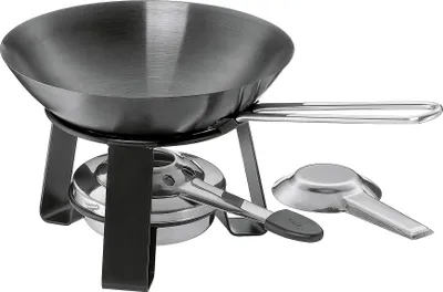Immagine prodotto di KELA Mini Wok Joy Ø18cm H:15cm con rechaud nero e bruciatore per pasta