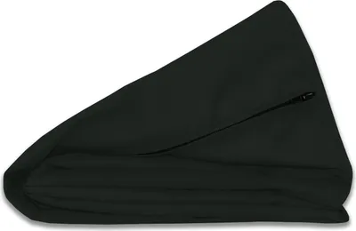 A black pillow cover is shown against a white background.