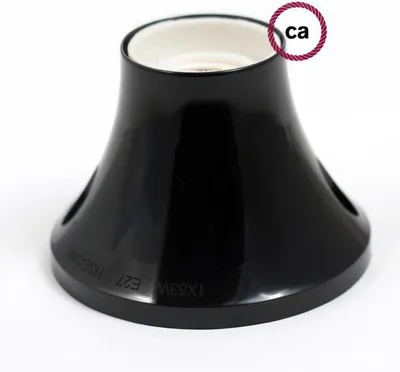 Immagine prodotto di Creative-Cables Portalampada 90░ E27 a Parete o soffitto in termoplastica - Nero