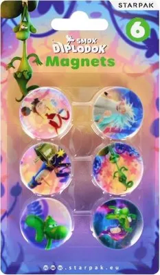 Produktbild von Satz von 6 Magneten Diplodocus Drache Blister Starpak