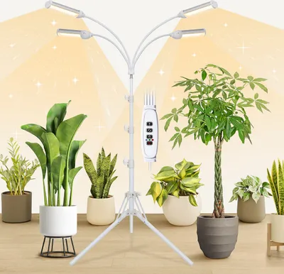 Obrázek produktu pro LED lampa pro rostliny s plným spektrem, 360 LED diod, lampa pro pěstování s časovačem automatického zapnutí/vypnutí na 3/6/12 hodin, osvětlení pro rostliny, LED lampa pro růst rostlin se stojanem