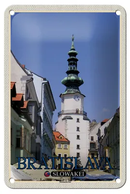 Produktbild von Blechschild Reise 12x18cm Bratislava Slowakei Michaelertor Schild