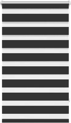 Produktbild von vidaXL Zebra-Rollo 90,9 x 150 cm, Stoffbreite 86,7 cm, schwarz