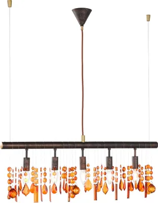 Image de Lampe à suspendre Lampe à suspendre 5flg verre acrylique E14 sans ampoules