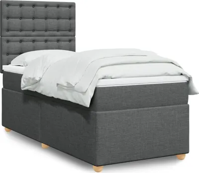 Produktbild von Möbel Boxspringbett mit Matratze Dunkelgrau 100x200 cm Stoff - Bettrahmen 3291206
