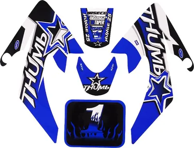 Produktbild von Aufkleber Sticker Set Thumb Blau Pitbike Dirtbike HMParts