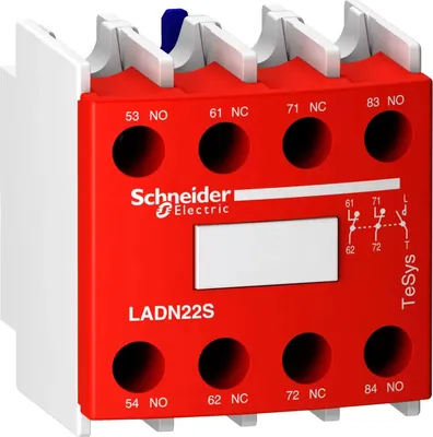 Obrázek produktu pro Schneider Electric TeSys D - Pomocný spínací blok - 2 S + 2 O - Šroubové svorky LADN22S
