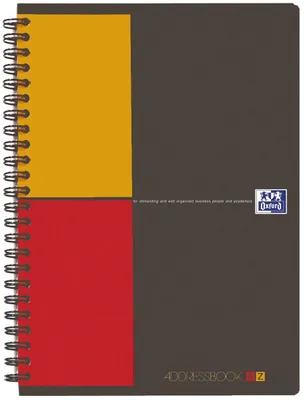 Immagine prodotto di Oxford 100103165 Rubrica internazionale - Copertina in PP, nera, 2 colori, A5+, 72 fogli