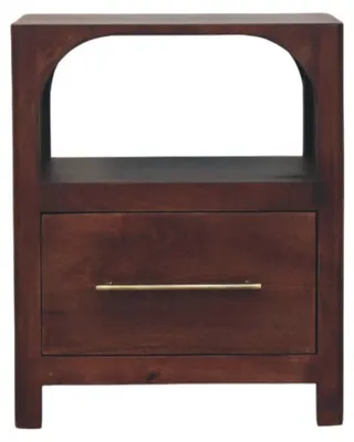 Produktbild von Artisan Furniture Nachttisch aus Massivholz mit geschwungenen Kanten und 1 Schublade