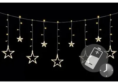 Zdjęcie produktu dla Świąteczny LED łańcuch - gwiazdki, 1,65 m, 138 LED,ciepła bi