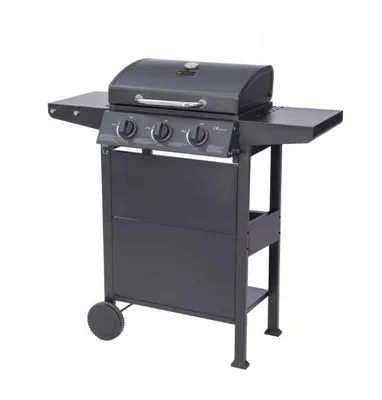 Produktbild von Gas-Gartengrill mit Grillrost, Thermometer, Druckminderer, tragbar, geschlossen, mit Ablagen