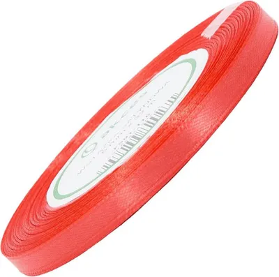 Image de Ruban de satin 6 mm - Corail - 32 mètres