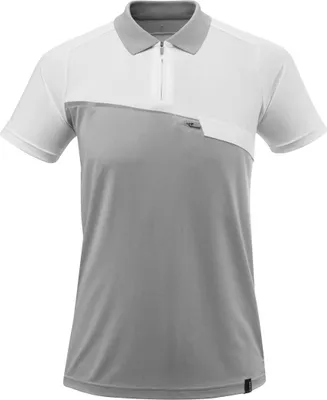 Produktbild von Mascot ADVANCED Poloshirt feuchtigkeitstransportierend Gr. S grau-meliert/weiss
