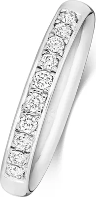 Produktbild von 18 Karat (750) Weißgold Halb Eternity Diamant Trauring/Ehering/Hochzeitsring Brillant-Schliff 0.16 Karat G - SI1, 49 (15.6); TRS1877618KWRSJ