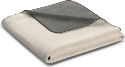 Produktbild von Biederlack Plaid mit Zierstich Melange Doubleface Farbe natur-graphit Größe 150 x 200
