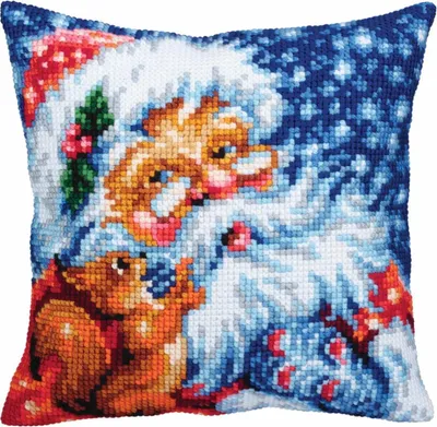 Immagine prodotto di Cuscino a punto croce CdA "Santa" 5353, 40x40cm, ricamo disegnato