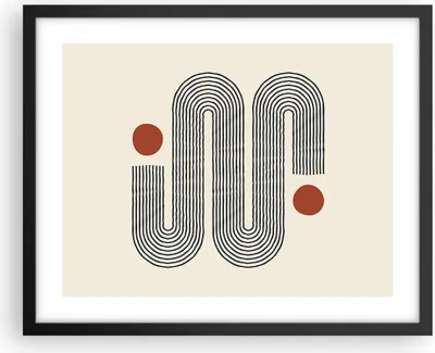 Produktbild von Gerahmtes Poster - Schwarzer Rahmen - Minimalistisch Modern Abstraktion - 50x40 cm - Wand Bild - Wanddeko - Wandbilder - Kunstposter - Wandposter - Bilderrahmen - Bilder - Kunstdruck - P2BAA50x40-4901