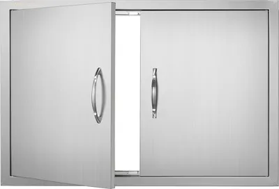 Immagine prodotto di Porta di accesso al barbecue VEVOR, 838 x 558 x 46 mm, doppia porta per cucina esterna, porta in acciaio inox da incasso, porta verticale a parete con maniglie, per isola barbecue, postazione barbecue, mobile esterno, ecc.