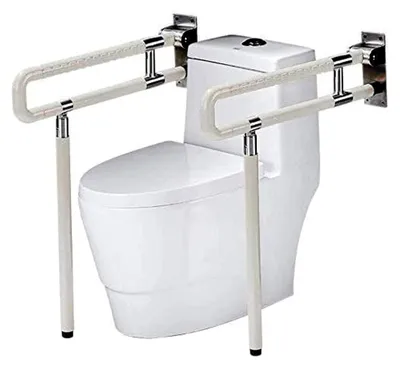 Produktbild von Wandstützgriff für Toiletten, klappbarer Haltegriff als Aufstehhilfe, rutschfester Sicherheitsgriff für ältere Menschen und Personen mit eingeschränkter Mobilität