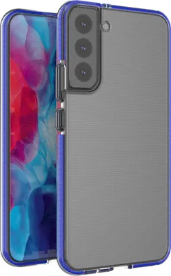 Produktbild von Spring Case Gelhülle mit buntem Rahmen für Samsung Galaxy S22+ (S22 Plus) dunkelblau