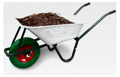 Produktbild von Schubkarre 100L / 250Kg verzinkt mit PolyurethanRad 4.80/4.00-8 (Grün)