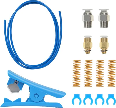 Obrázek produktu pro sada pro 3D tiskárnu PTFE trubka 100 cm pro 1,75 mm filament s řezačkou PTFE trubek 2 kusy pneumatických konektorů PC4-M6 2 kusy pneumatických konektorů PC4-M8 Hotend ponožky Modrá Kompatibilní s Creality Ender 3/3 Pro/5 CR-10/10S/20/20 Pro3