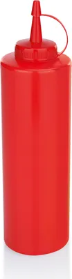 Produktbild von Quetschflasche Set, Ø 7 cm, 0,7 ltr., rot, Set á 6 Stück, Polyethylen