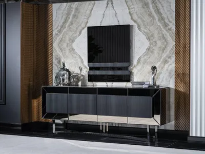 Obrázok produktu pre Elegantes graues Holzsideboard im modernen Design