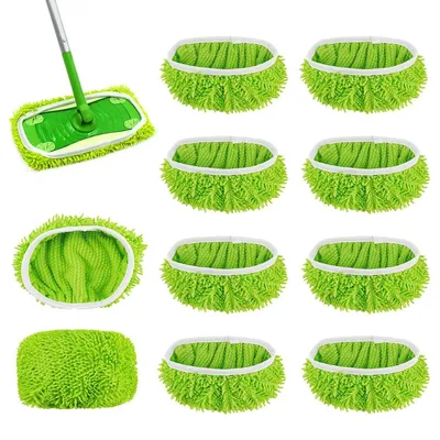 Imagen del producto de Juego de 10 paños de microfibra reutilizables para mopas
