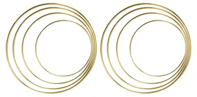 Produktbild von 8 Stück Bastelringe aus Metall in Gold Runde Drahtkranzringe Ø 100 250mm für Makramee Traumfängerrahmen zur Selbstgestaltung von Wanddekoration und Floristik