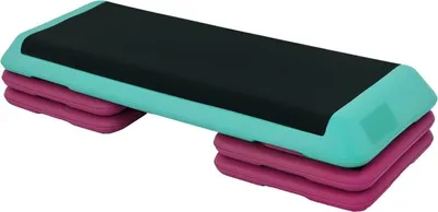 Zdjęcie produktu dla Fortuna Lai Stepper Aerobic Fitness Stepper domowy z regulacją wysokości 10 cm, 15 cm, 20 cm PVC PP czarny zielony fioletowy 110 x 40 x 20 cm do efektywnego treningu