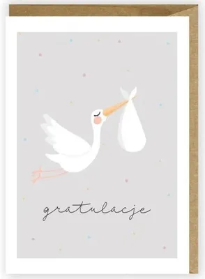 Produktbild von Grußkarte „Storch“, Öko-Umschlag K040 – Cardie