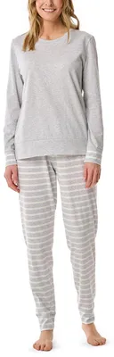Produktbild von Schiesser Damen Schlafanzug Set lang mit Bündchen weiche Baumwolle