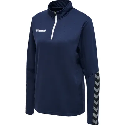 Productafbeelding van Hummel Hmlauthentic sweater met halve rits, kleur: marineblauw, maat: L