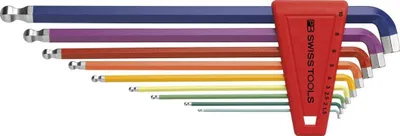 Produktbild von Swiss Tools Winkelschraubendreher- Satz im Kunststoffhalter 9-teilig 1,5-10mm 100GradRainbow