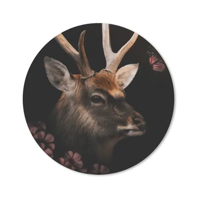 Produktbild von MuchoWow® Mauspad Mousepad Tiere - Hirsche - Dschungel 50x50 cm - Mousepads - Maus Mat - Pad - Mausunterlage - Vinyl