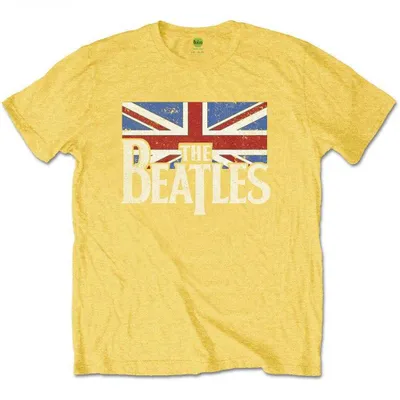 Produktbild von Die Beatles - Logo & Vintage Flagge Kinder 9 - 10 Jahre T-Shirt - weiß