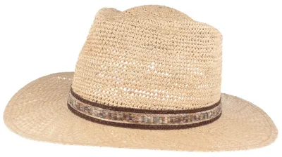Luftiger Crochet Raffia Stroh-Hut von Hut-Breiter   in beige